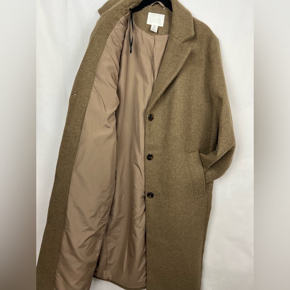 H&M women’s Brown Trench Coat,size medium - Picture 4 of 13